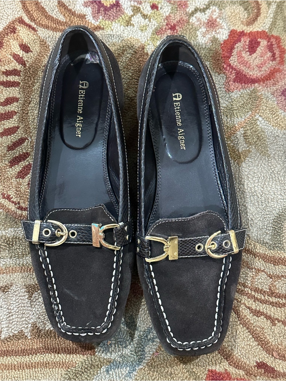 Women’s size 8 1/2 brown loafer by ETIENNE AIGNER in great condition